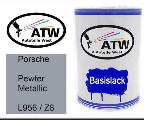 Porsche, Pewter Metallic, L956 / Z8: 500ml Lackdose, von ATW Autoteile West.